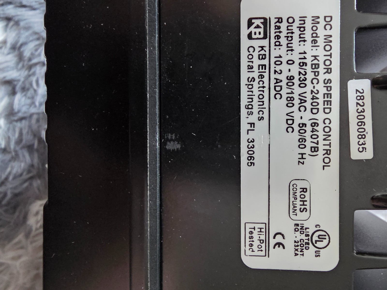 KB Electronics KBPC-240D DC Motor Speed Control, 0-90/180V-DC, 115/230V-AC Nema