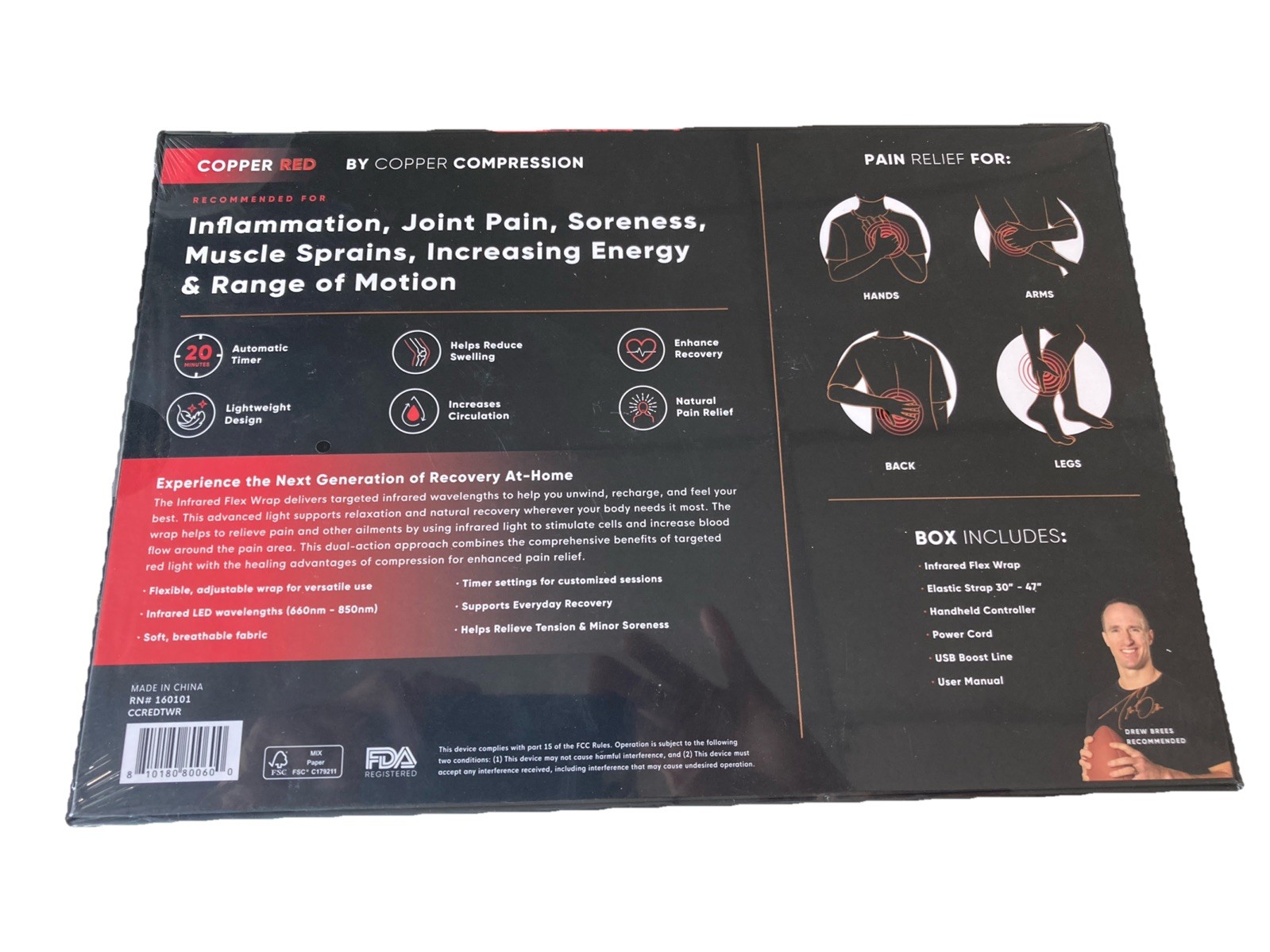 CopperRed™ by Copper Compression Infrared Flex Wrap Red Light Therapy Device….