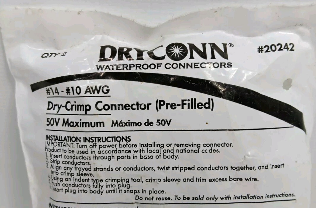 #14-#10 AWG 20242 DryConn Dry-Splice Connector with Crimp Sleeve (pre-filled) 2e