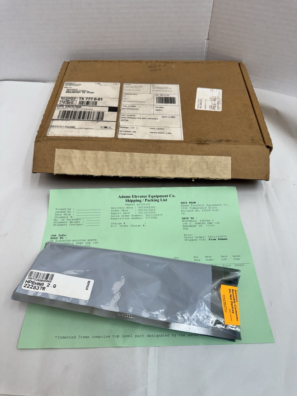 Schindler Elevator Hall Button HPBHNA 2.Q 22837R pcb assembly as pictured