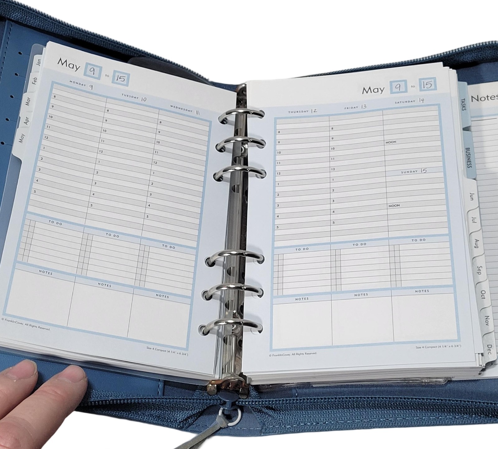 Franklin Covey 365 Monthly Weekly Organizer Planner Blue 6 Ring 8.5″x6.5″