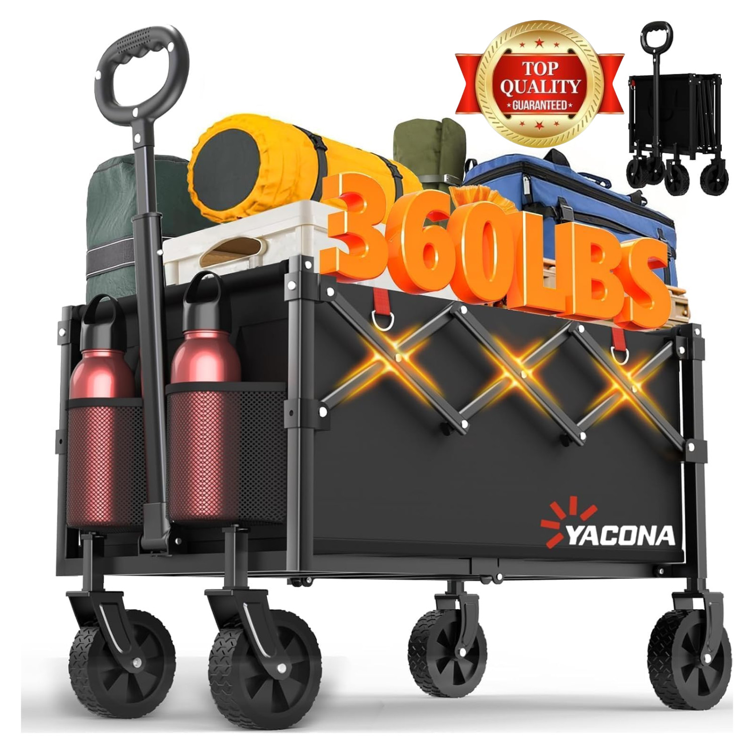 Wagons Carts Foldable, Lightweight Portable Utility Shopping Cart with Wheels,