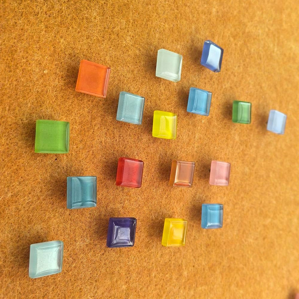 24Pcs Decorative Push Pins Glass Square Multicolored Thumbtacks Thumb Tacks for