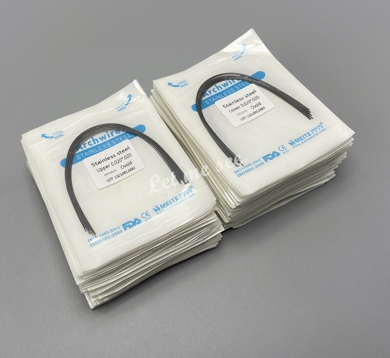 Dental Orthodontic Arch Wire Stainless Steel Round Rectangular Ovoid / Natural