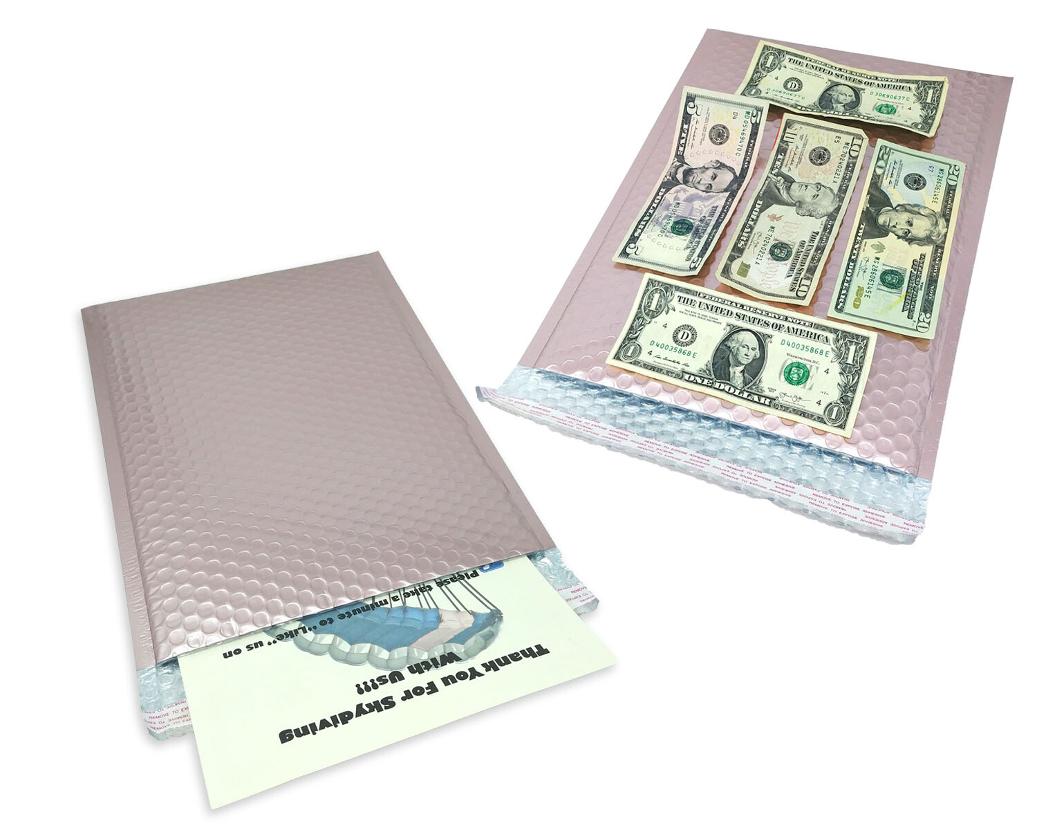 Nude Pink & Holographic Bubble Mailer 9.5×13 Metallic Foil Padded Envelopes Pack