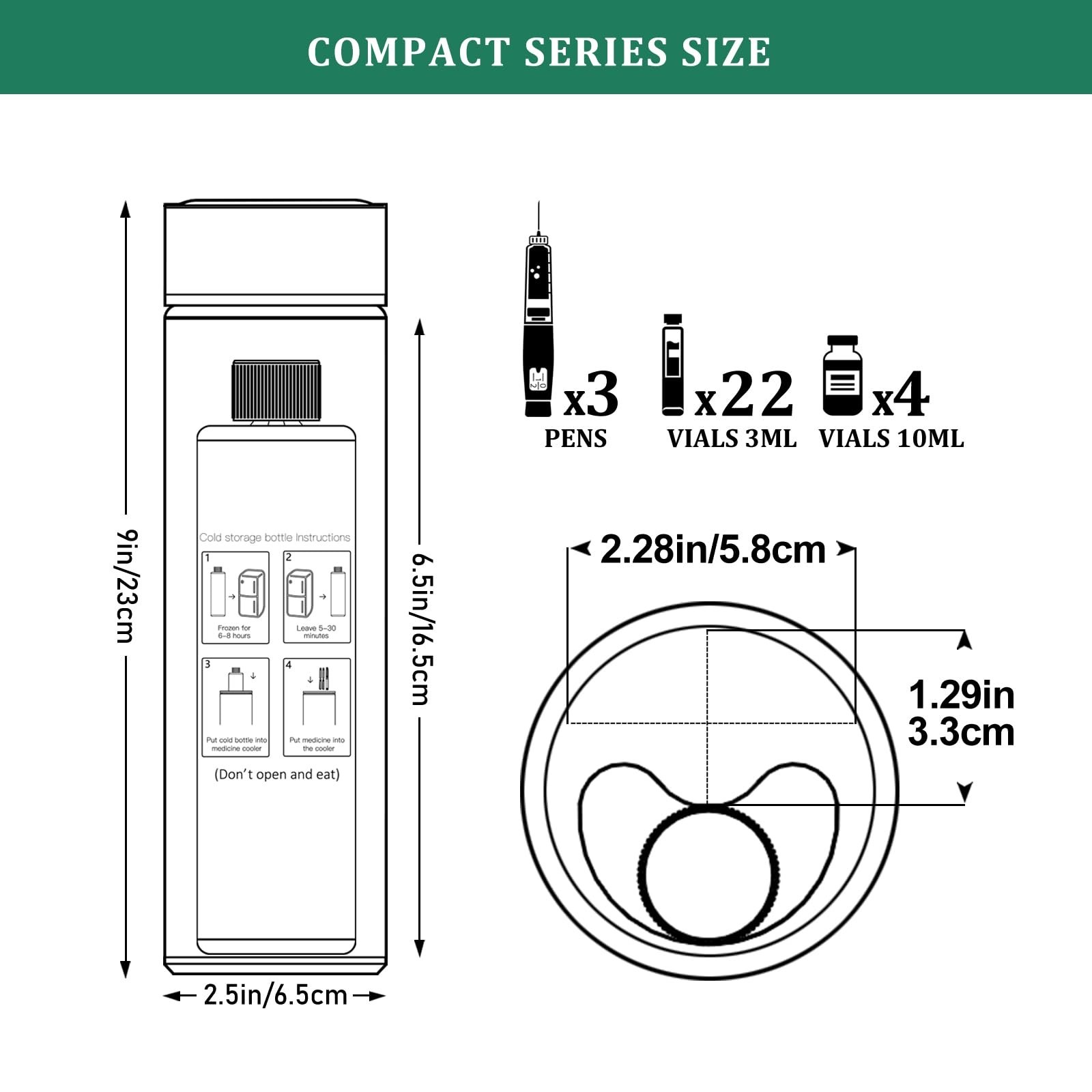 Compact 60H Insulin Pen Cooler Trave Case Medication Cooler for Travel Medici…