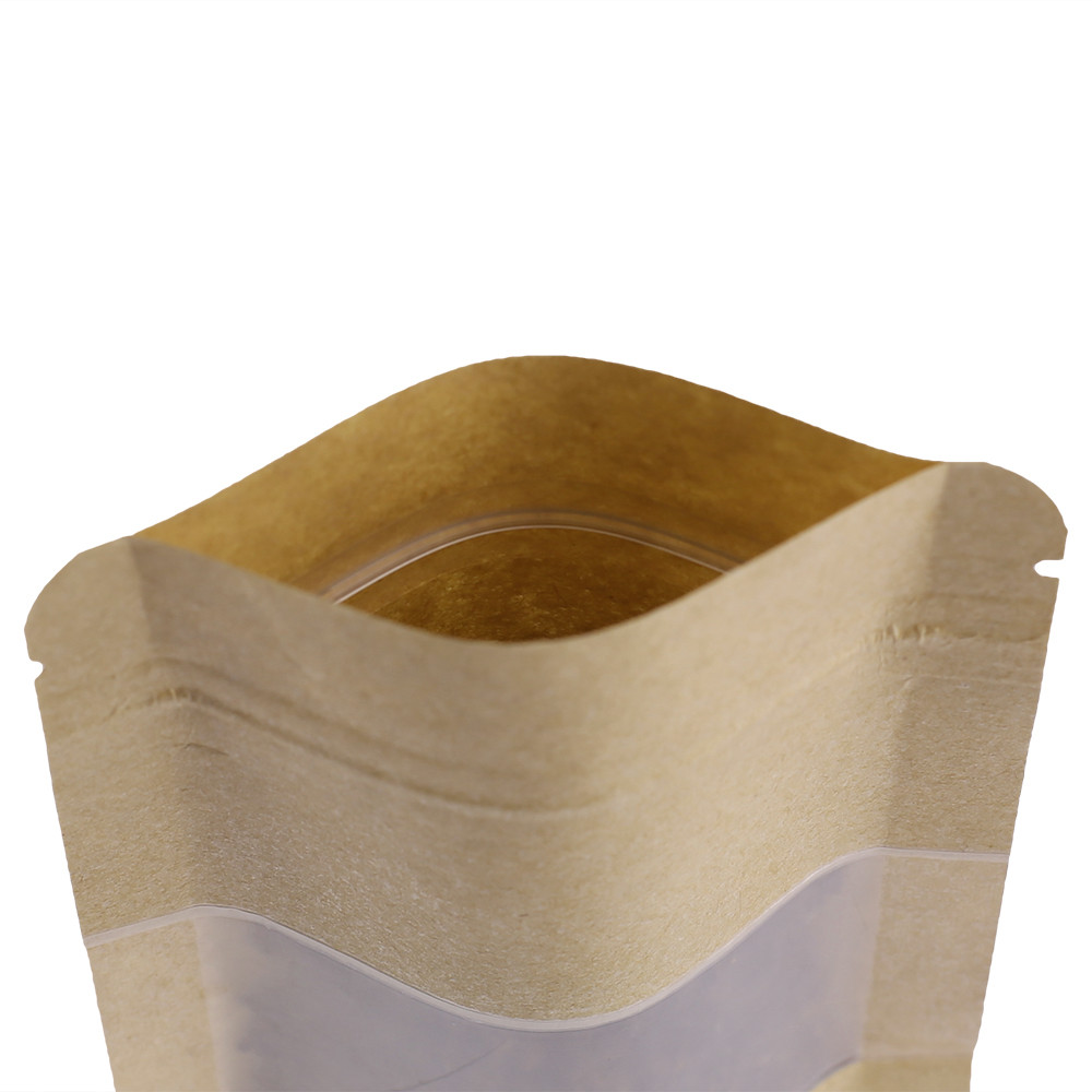 Bulk QTY Kraft QuickQlick™ Heat Seal Food Grade Stand-Up Bag w/ Frosted Window