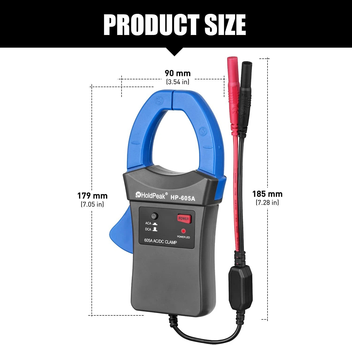 HoldPeak Current Clamp Adapter Oscilloscope Multimeter Meter AC/DC 600A Clamp-on
