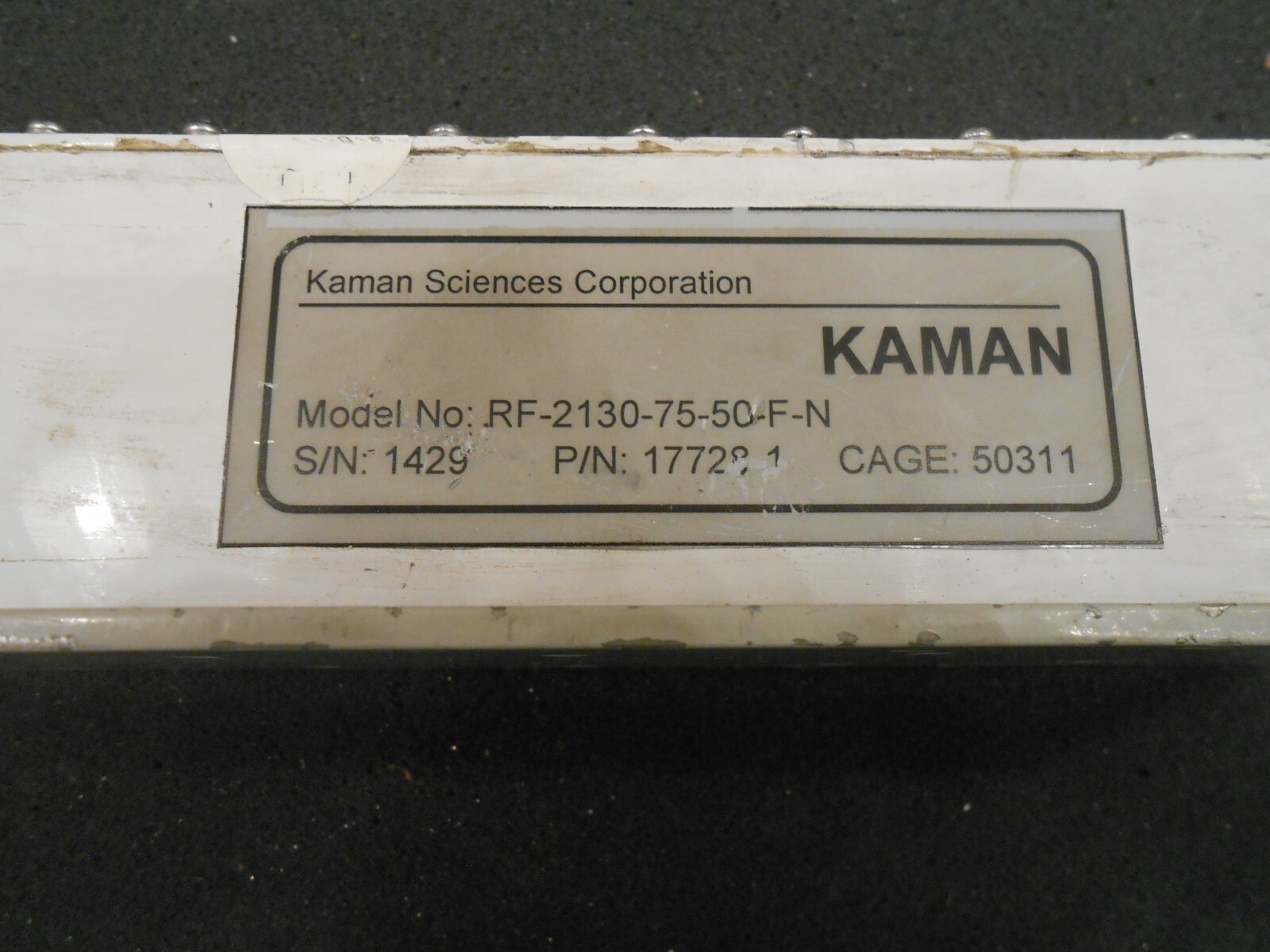KU BAND LNA, LOCUS / KAMAN, MODEL RF-1230-75-50-F-N. P/N 17728-1. CAGE 50311.