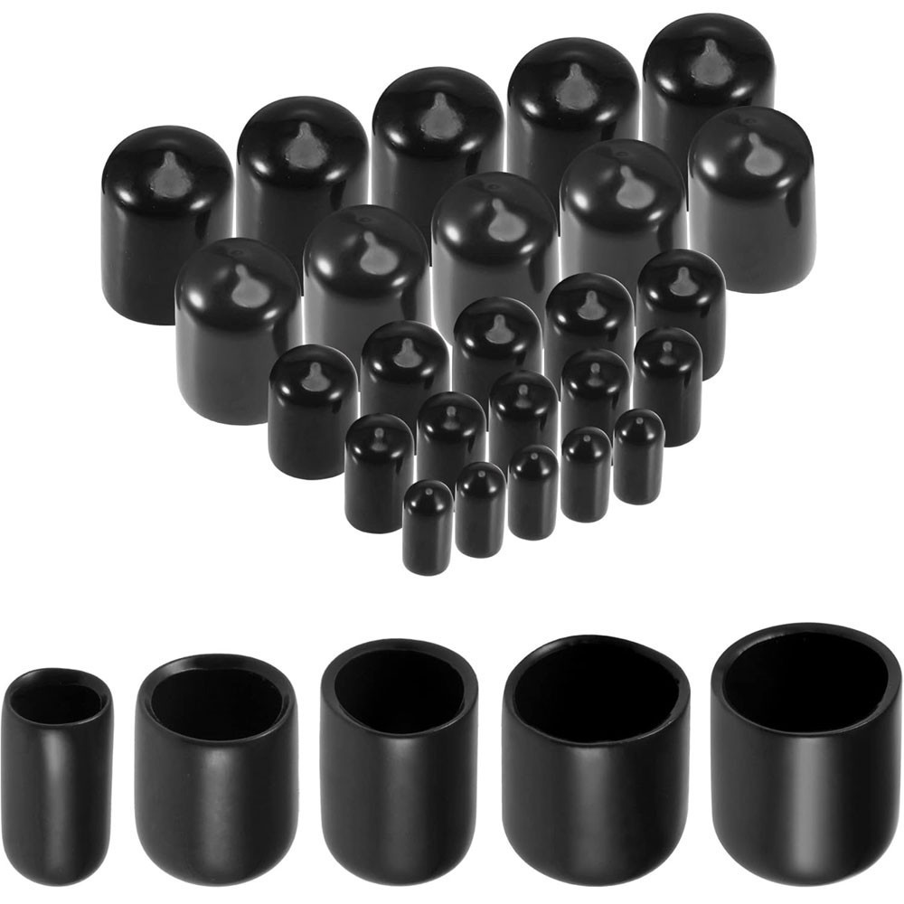 25-100Pc Vinyl Rubber Round End Cap Cover Plastic Pipe Tube Hub Thread Protector