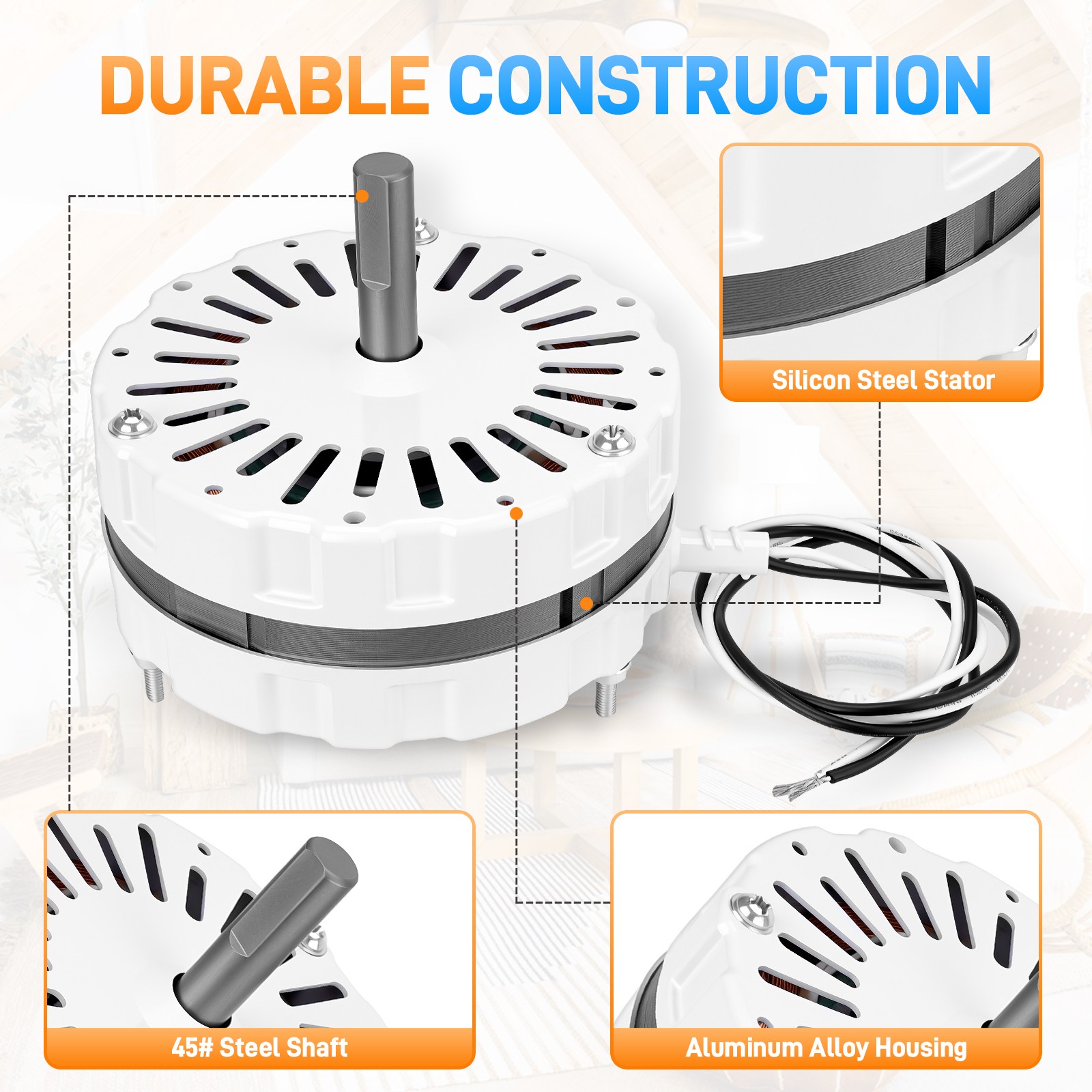 F0510B2944 Power Vent Attic Ventilation Fan Motor Kit for Lomanco 2000 & 1800