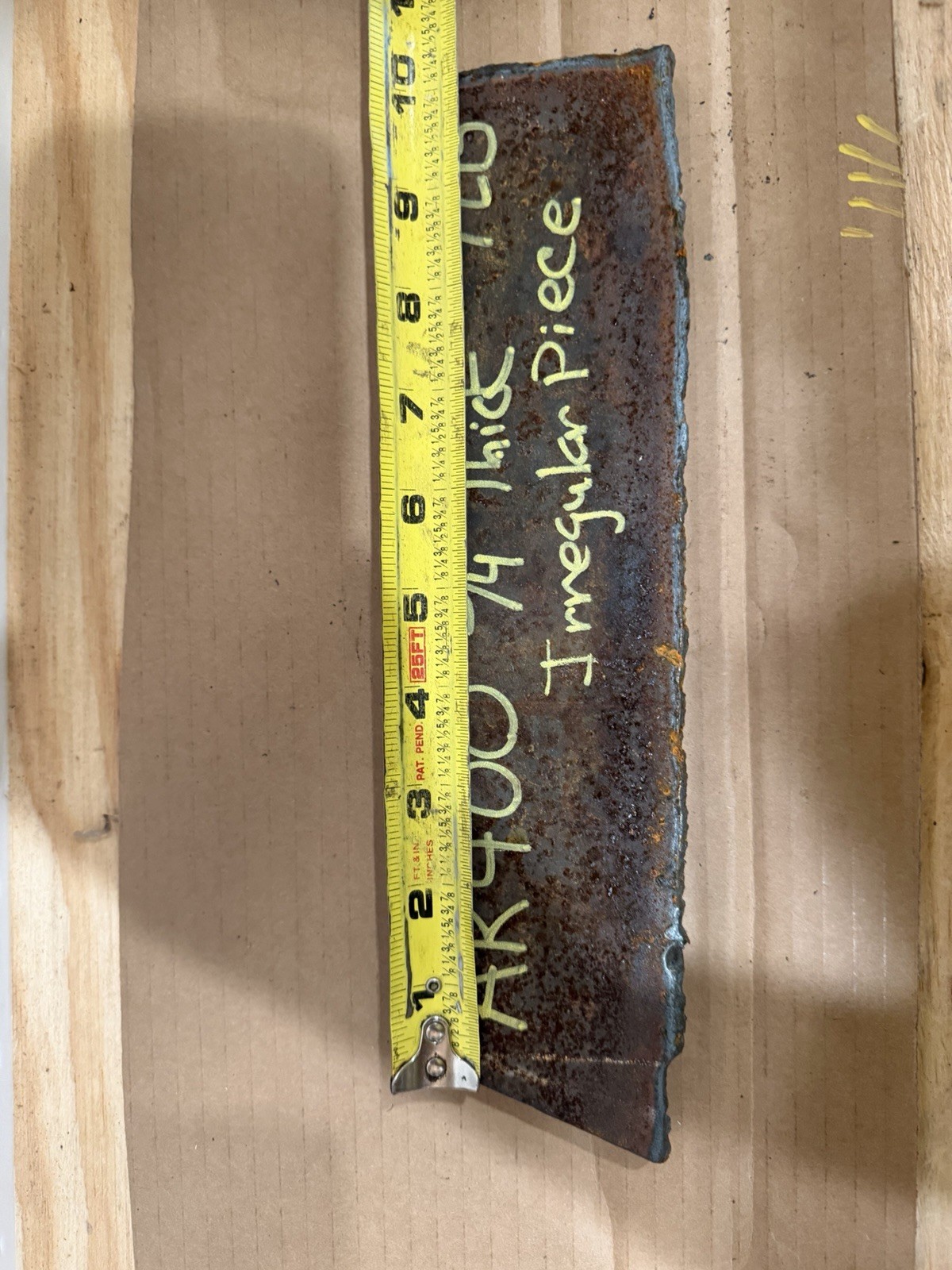 Irregular Piece of Abrasive Resistant Steel Plate – AR400 – 3/4” Thickness