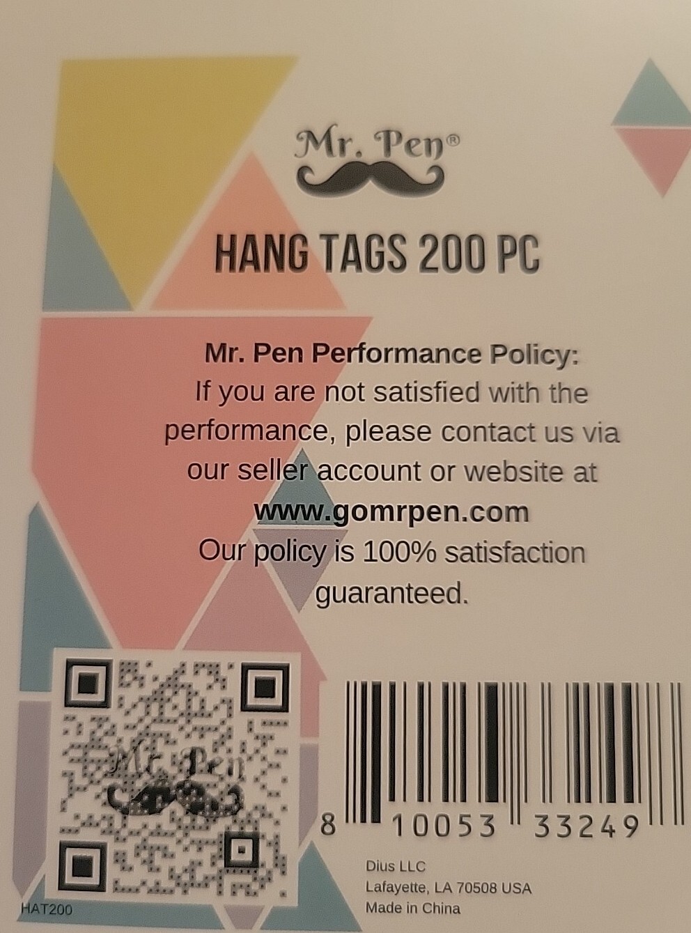200pc Hand tags