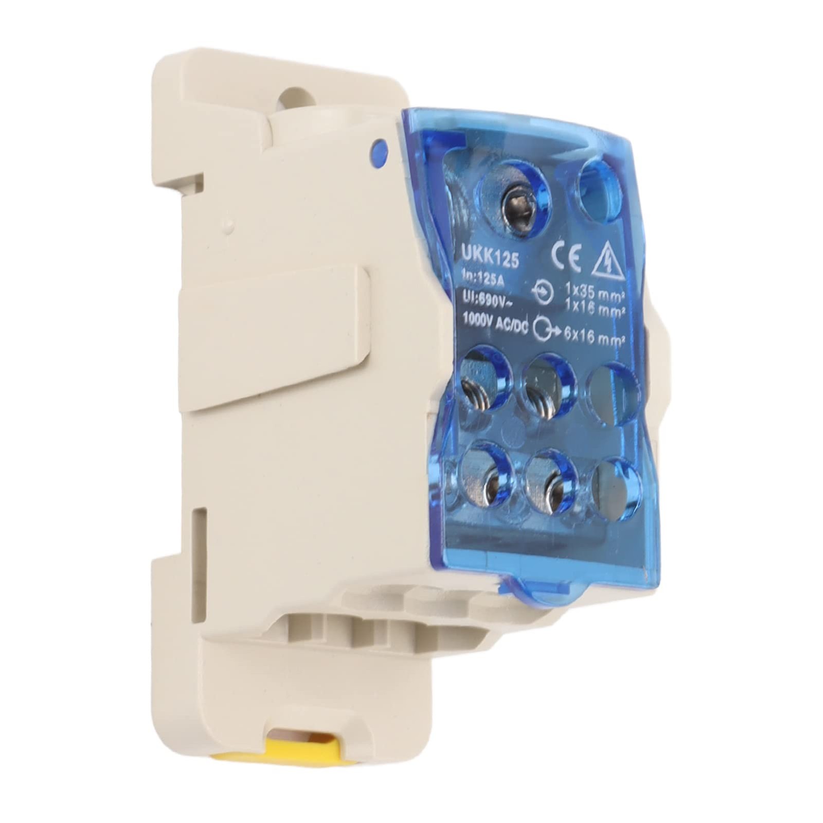 DIN Rail Power Distribution Box, 125A, AC DC 1000V, Terminal Block Connector