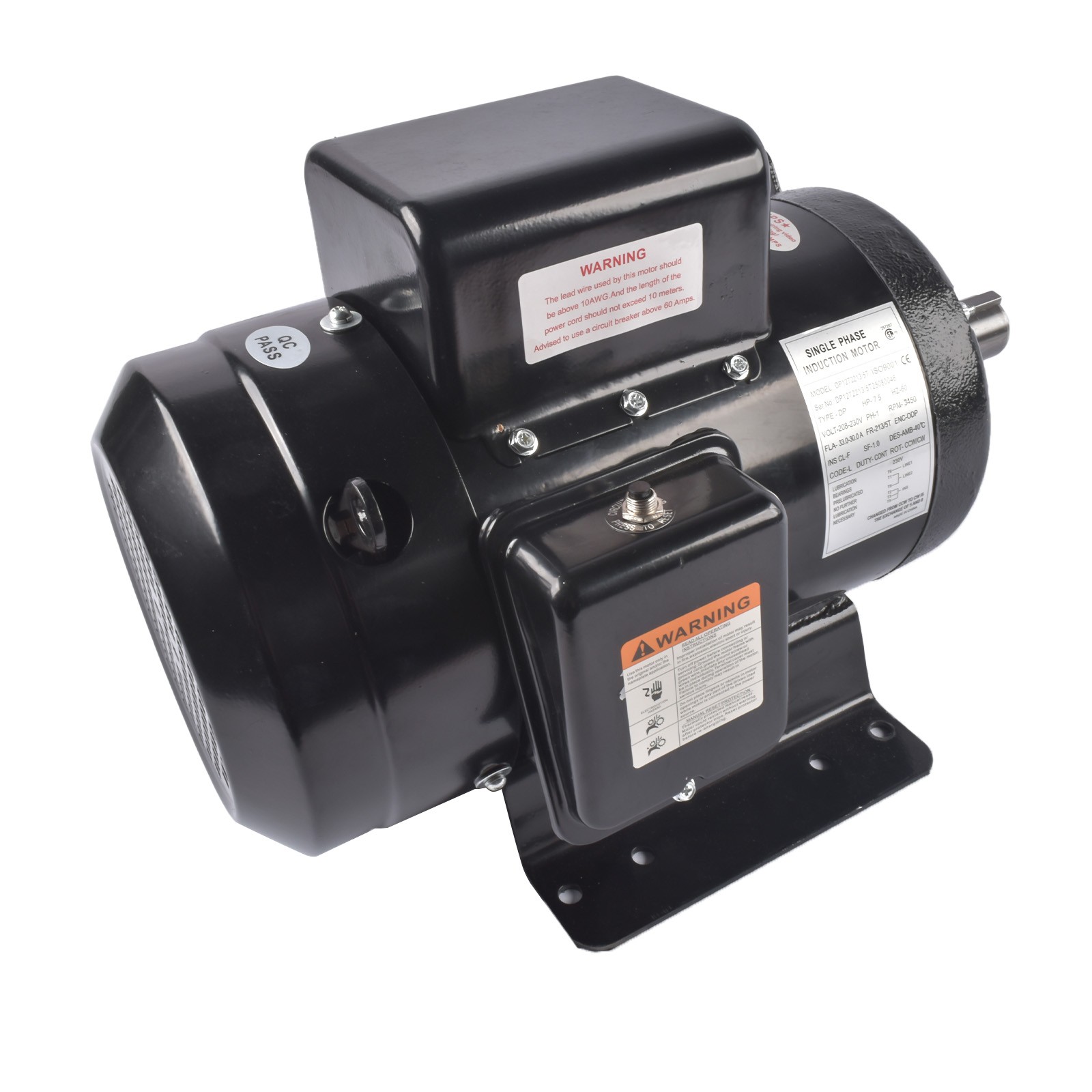 7.5HP Air Compressor Motor fits for Ingersoll Rand Single Phase 230V 3450RPM