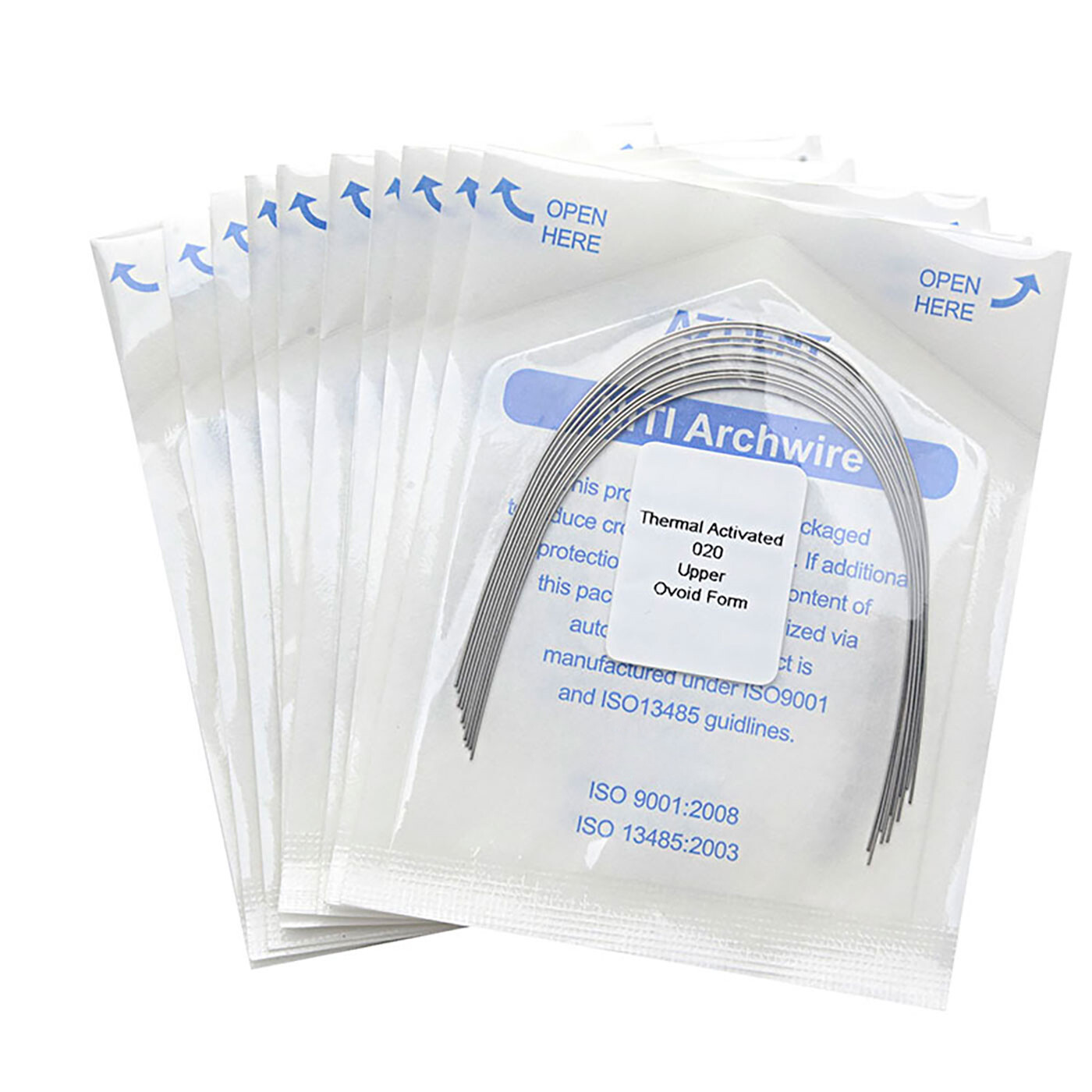 10Pc AZDENT Dental Orthodontic Arch Wire Niti Thermal Activated Ovoid Natural