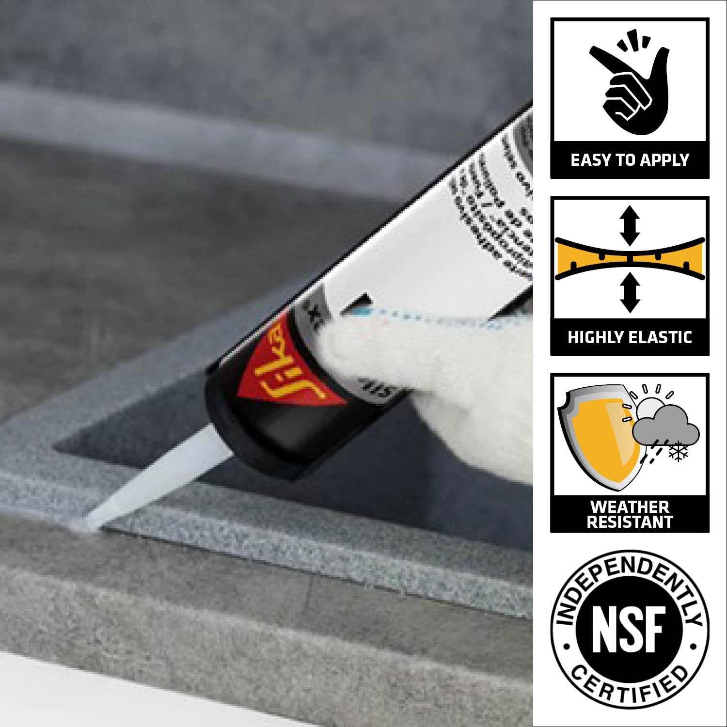 SIKA Sikaflex-221 Multi-Purpose Polyurethane Sealant/Adhesive, 10.1 fl oz, Wh…