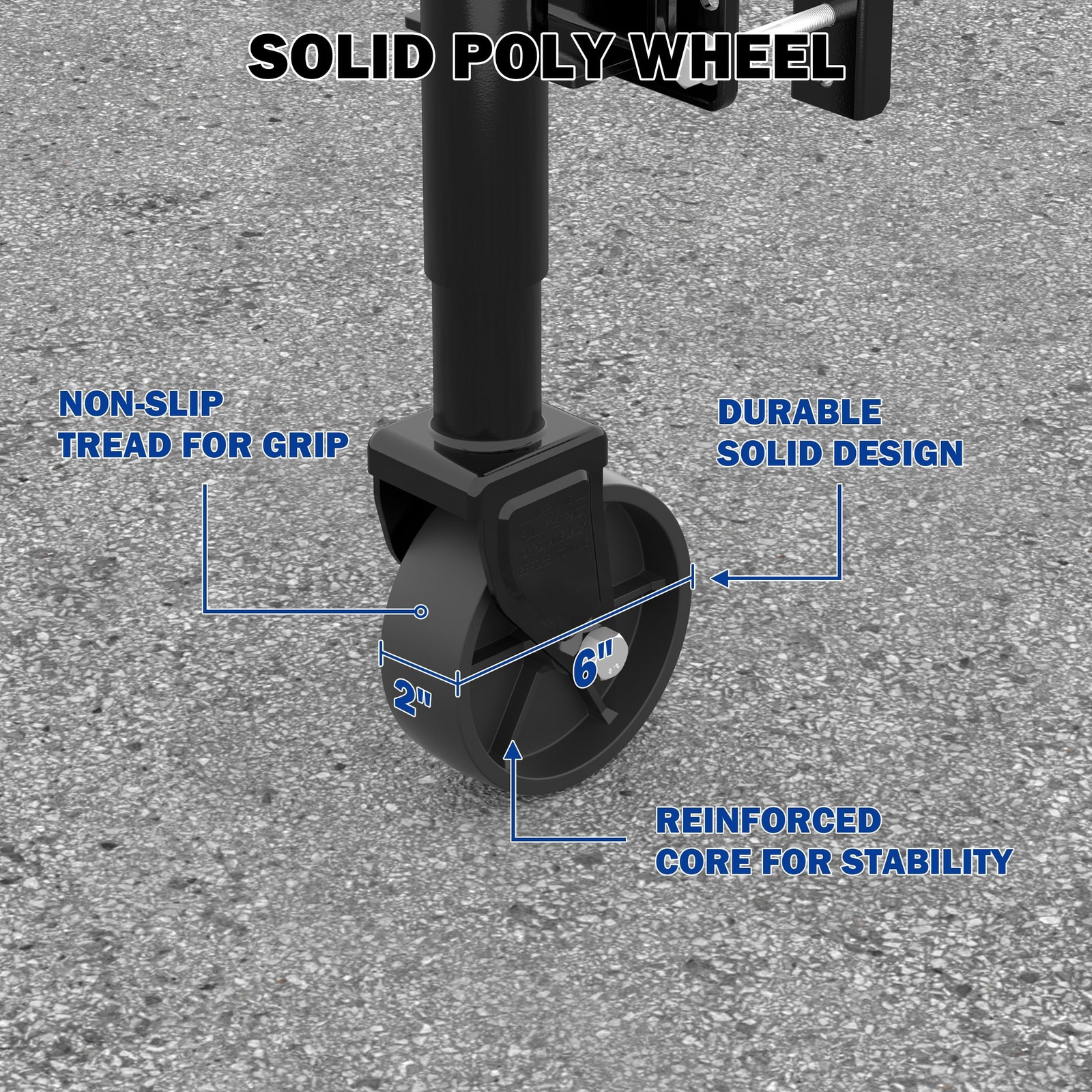 1200 lbs Trailer Jack with Wheel, 10″ Lift, Bolt On Tongue Jack for RV, Boat,…