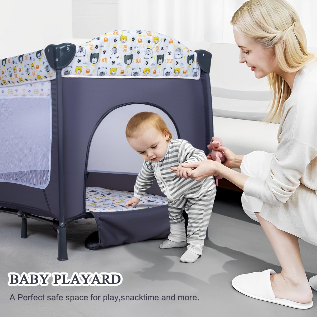 Anna Queen 4 In 1 Pack And Playportable Nursery Center Baby Playard Bassinet