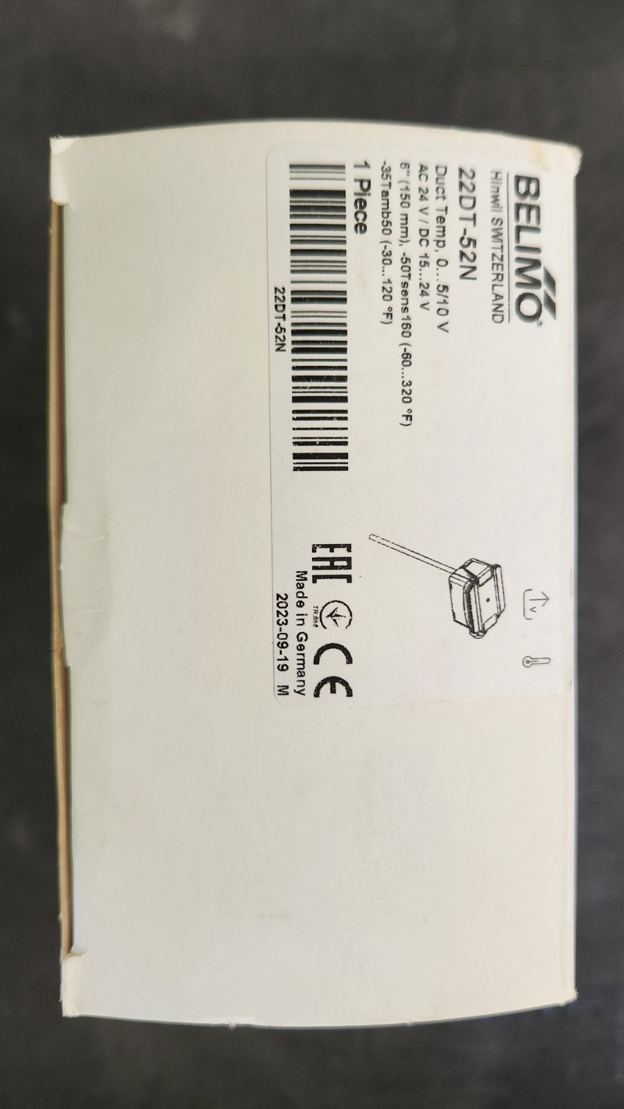 Belimo 22DT-52N Duct Temperature Sensor New In Box