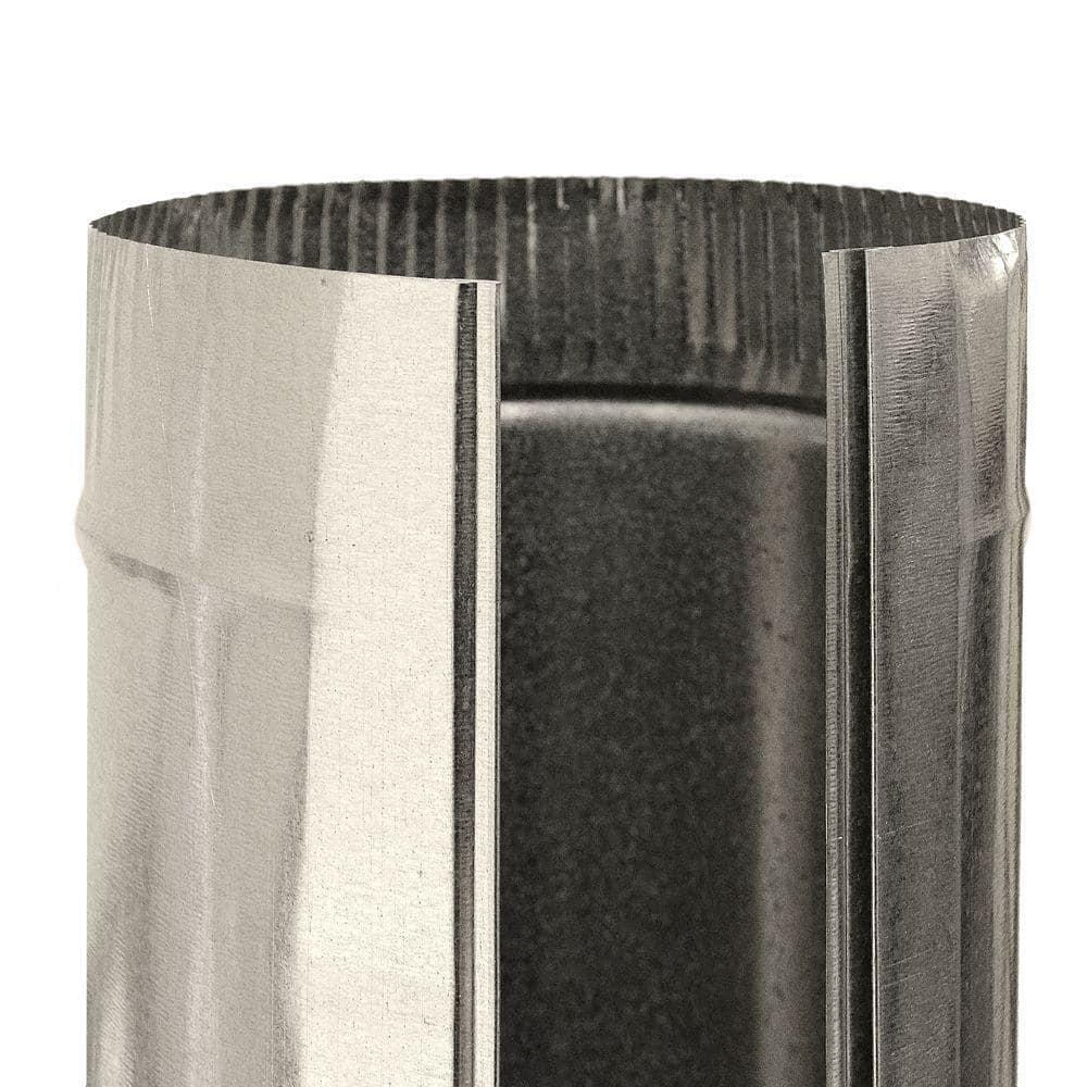 Master Flow 4 in Round Metal Duct Pipe Galvanized Steel Snap Lock 30 Gauge 2ft