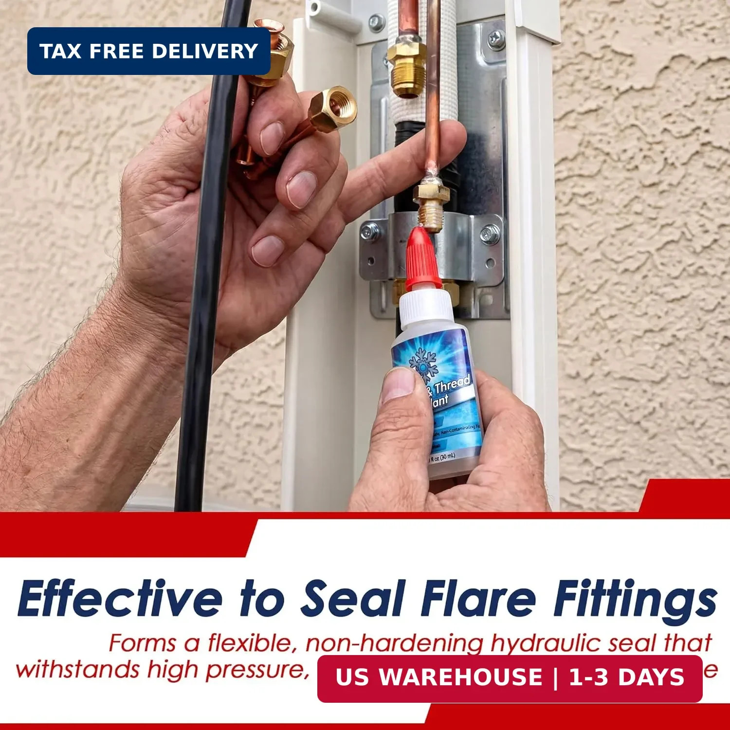 HVAC Gasket & Thread Sealant 30ml, Non Hardening Refrigerant Leak Sealant for R4