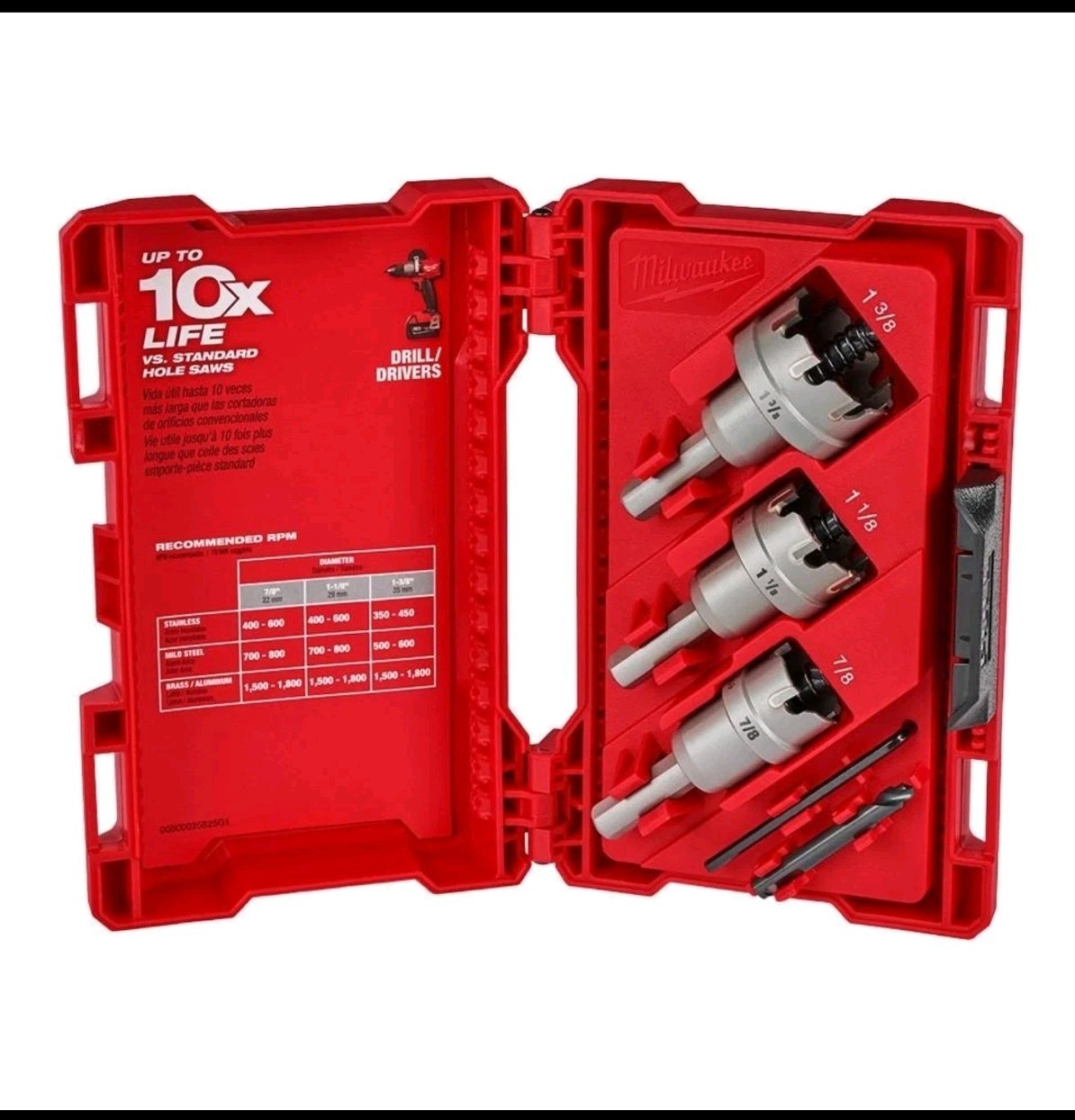 Milwaukee 4pc Carbide Hole Cutter Kit Stainless Steel 49-22-8610