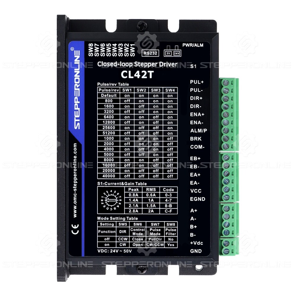 STEPPERONLINE 1 Axis Nema 17 Closed Loop Stepper Motor 42Ncm & Driver CNC Kit