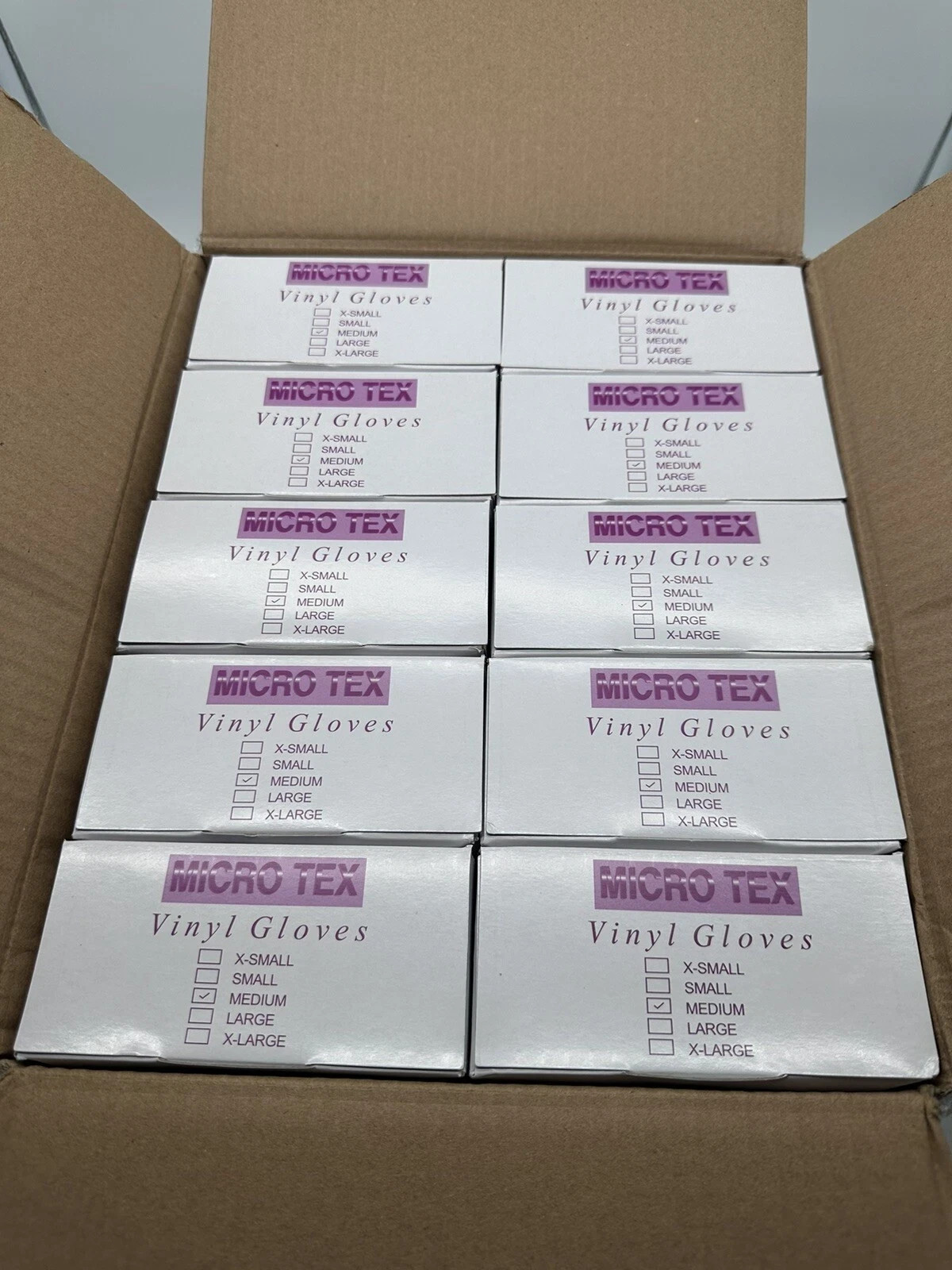 Microtex Vinyl Gloves Powder Free 100 Gloves Per Box Size Medium