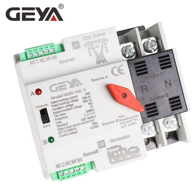 Dual Power Automatic Transfer Switch 63A 100A PC 110V 220V 50/60Hz Household