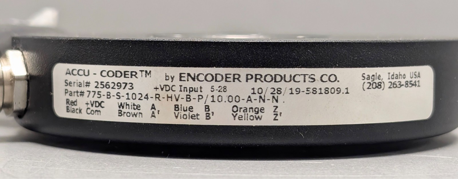 Encoder Products Accu-Coder 775-B-S-1024-R-HV-B-P/10.00-A-N-N rotary encoder