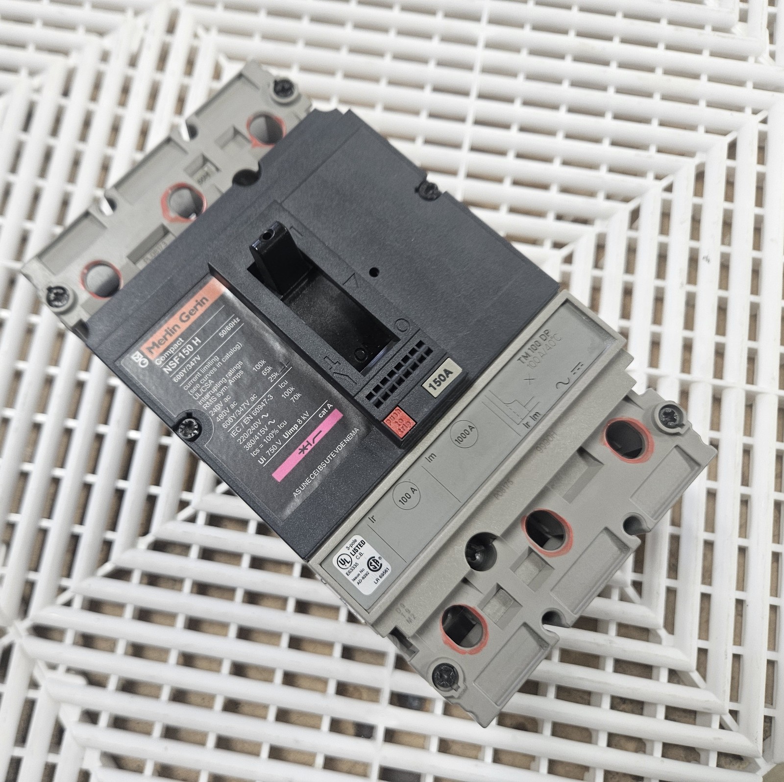 Merlin Gerin NSF150H 100A 600V 3P Molded Case Circuit Breaker w/ TM100DP