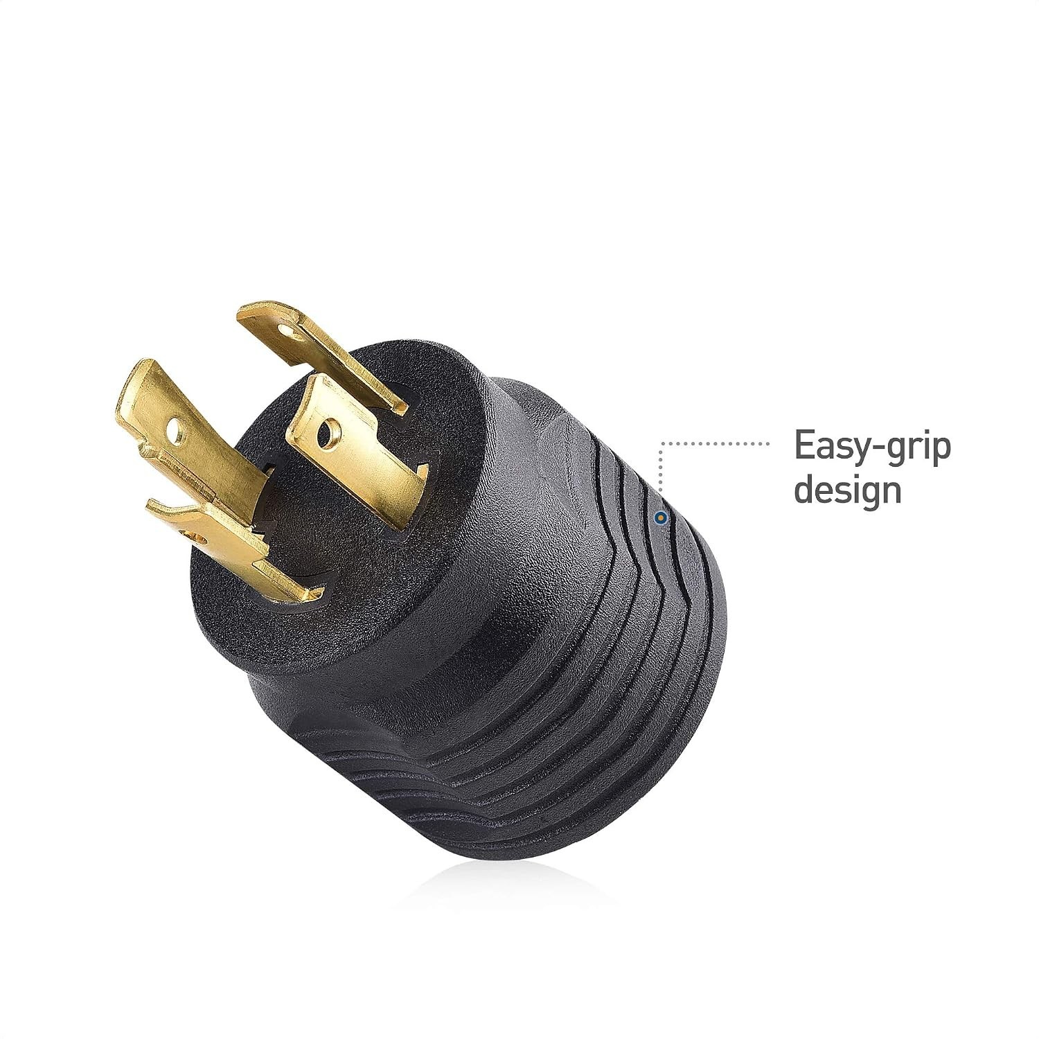 Cable Matters 2 Pack 4 Prong Twist Lock to 30 Amp RV Adapter NEMA L14-30P TT-30R