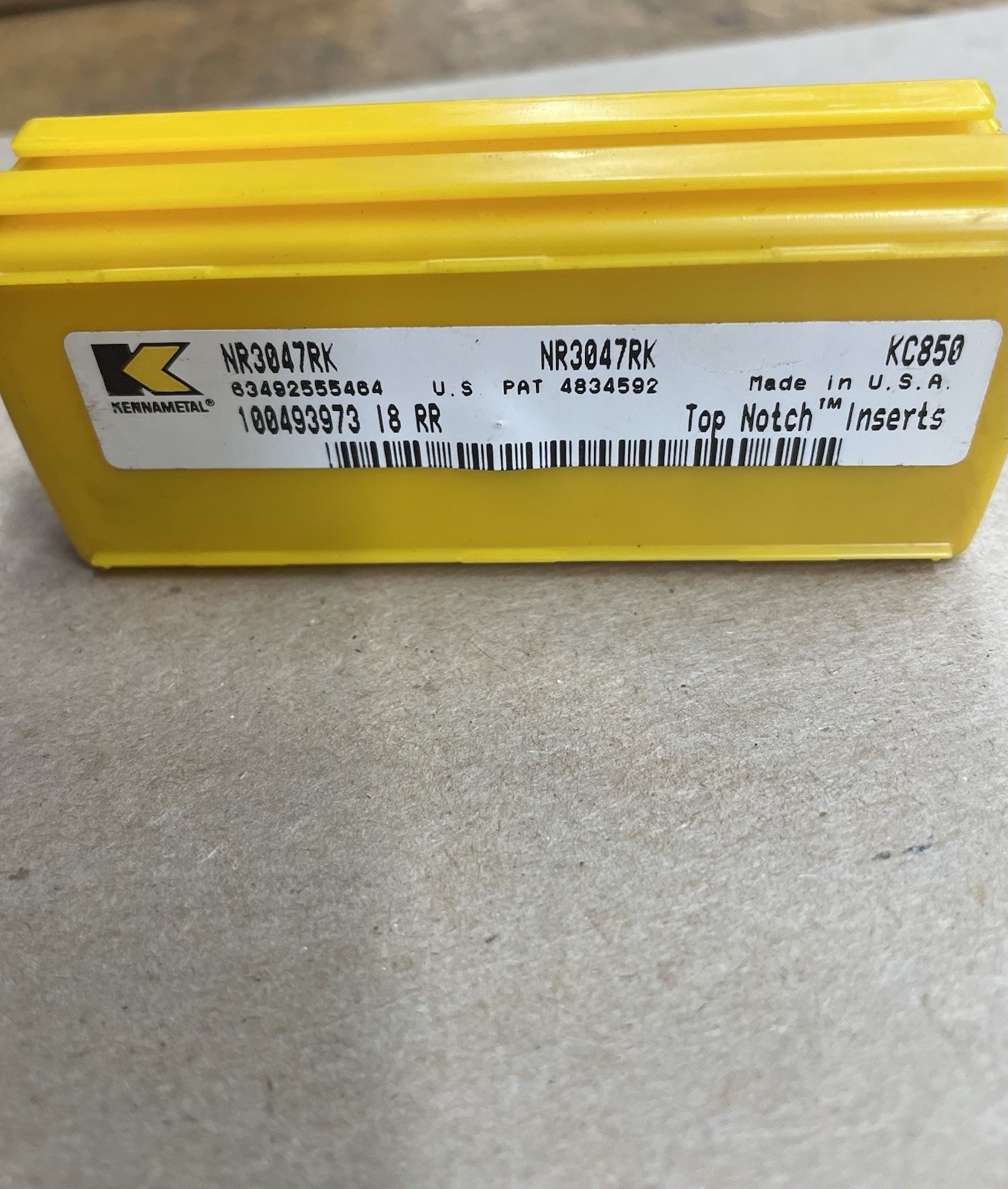 Kennametal NR3047RK KC850 Top Notch Insert Indexable Carbide, Pack of 5