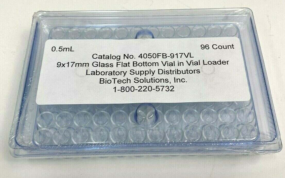Biotech Glass Vial 0.5 ml Flat Bottom Total of 288 Vials