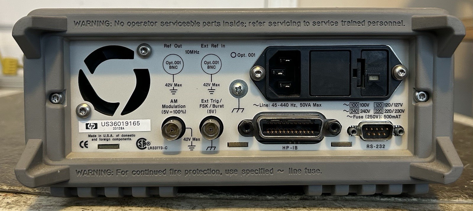HP 33120A 15 MHz Function Arbitrary Waveform Generator nice