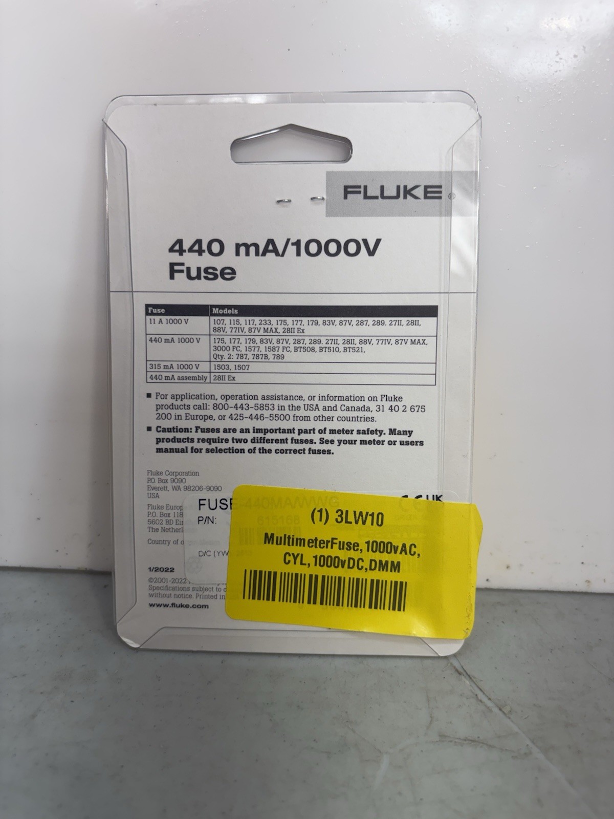Fluke 203411 440mA 1000V Fast Acting Multimeter Replacement Fuse New Sealed