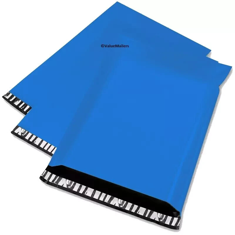 100 7.5×10.5 BLUE Poly Mailers Shipping Envelopes Couture Boutique Quality Bags