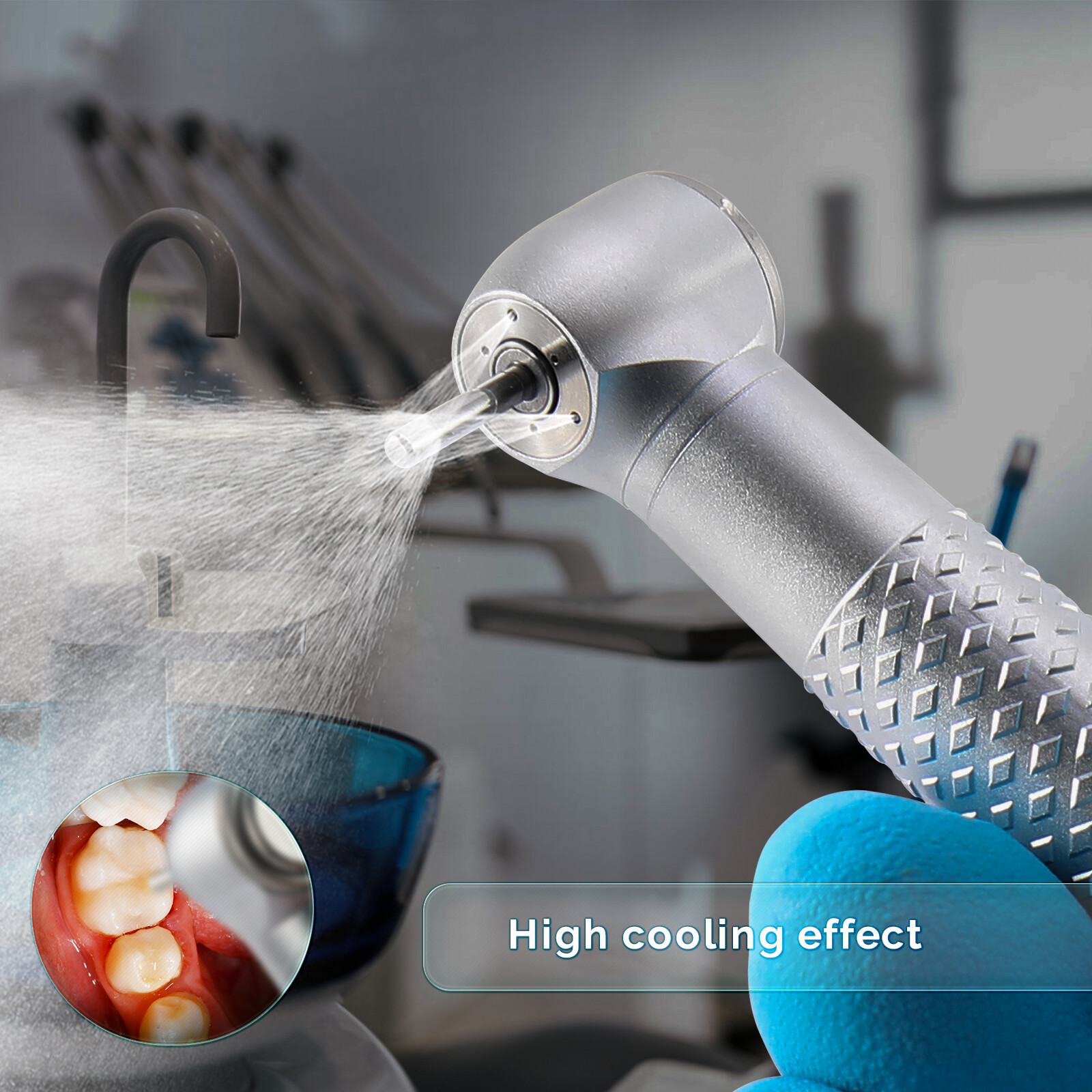 COXO Dental High Speed Handpiece Air Turbine with 4holes Coupler Standard Head