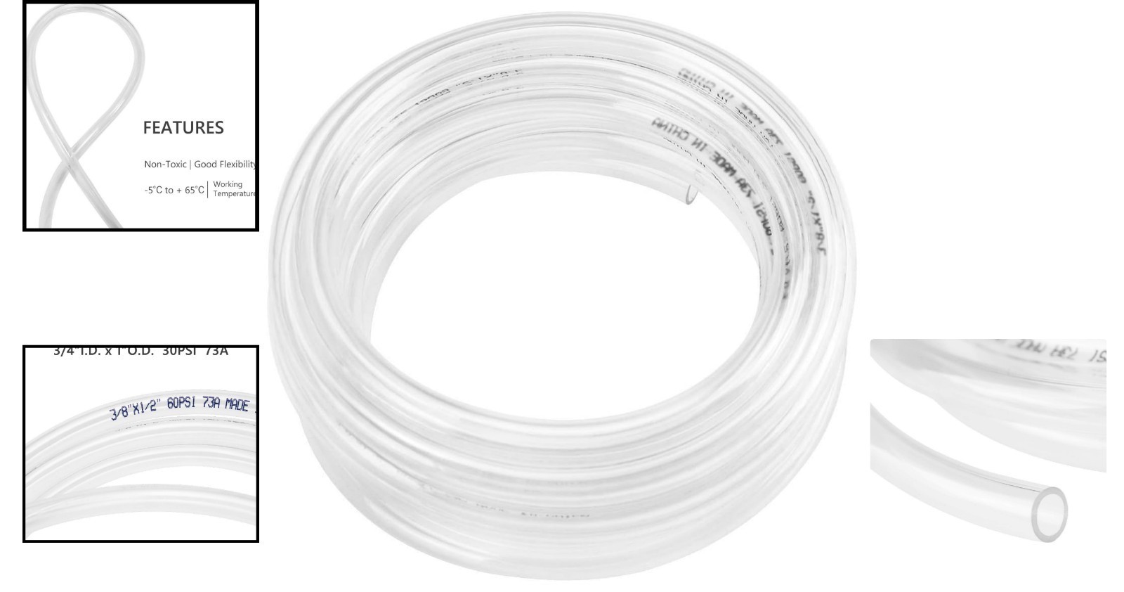 3/4″ ID Clear Vinyl Tubing, 5ft Lightweight PVC Hose – BPA Free and Durable