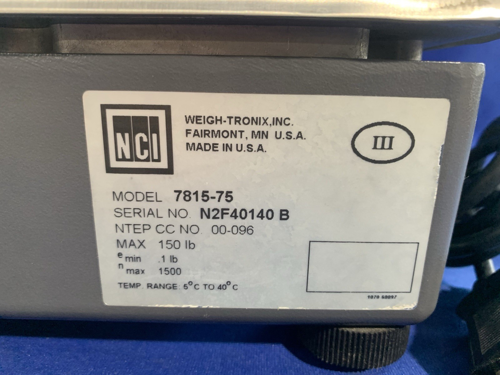 Weigh-Tronix 7815-75 Digital Scale W/ Power Cord – Weighs Properly – Please Read