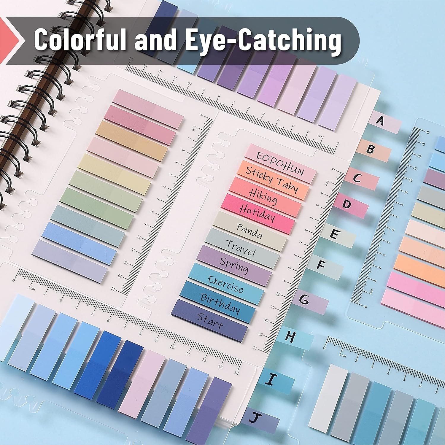 Colorful Sticky Tabs, 1600 Pcs, Transparent Page Markers, Annotating Book Tabs