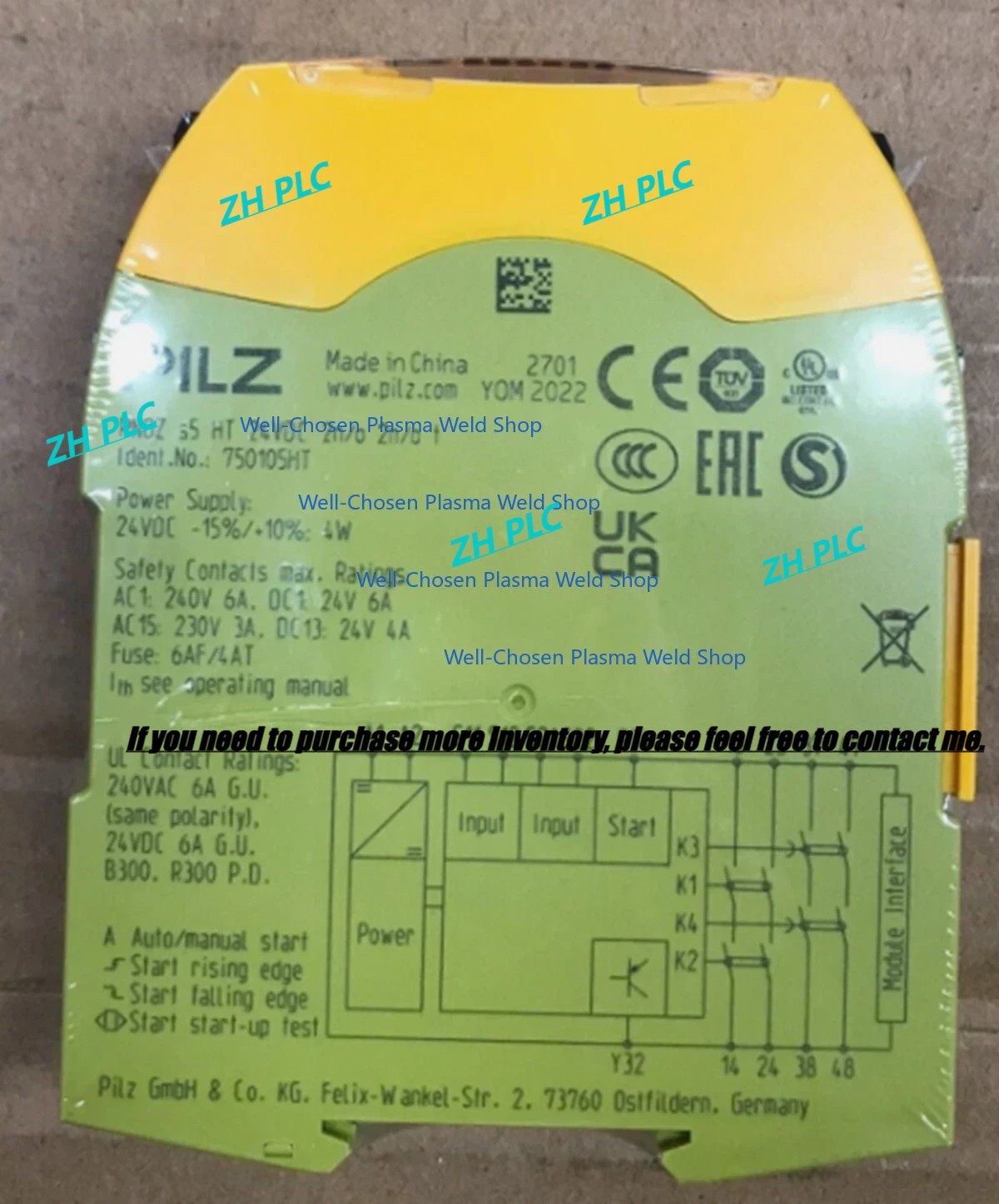 750105 1PCS Brand New pilz 750105 PNOZ S5 24VDC Fast delivery