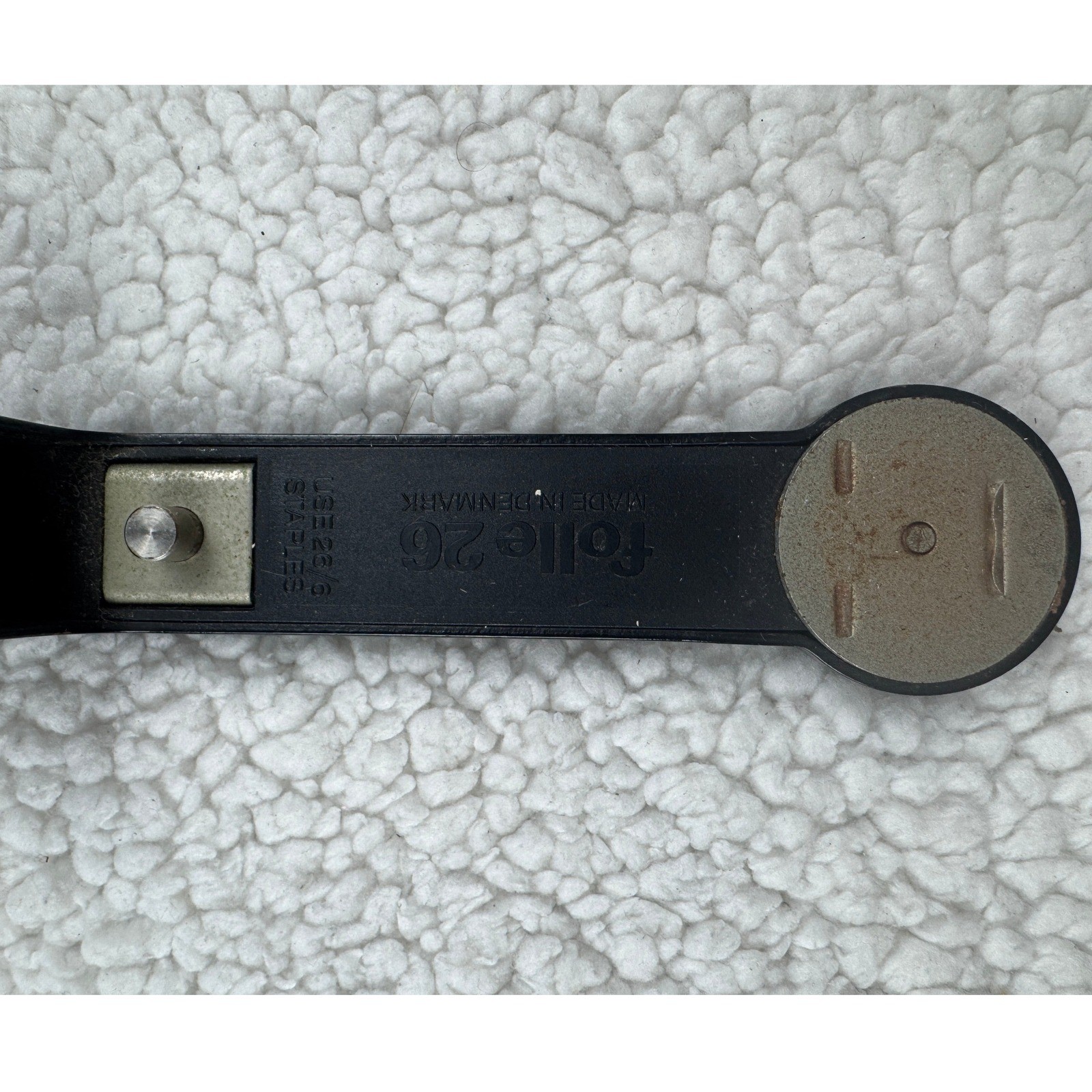Vintage Folle 26 Stapler Made in Denmark Mid Century Modern Black White Metal