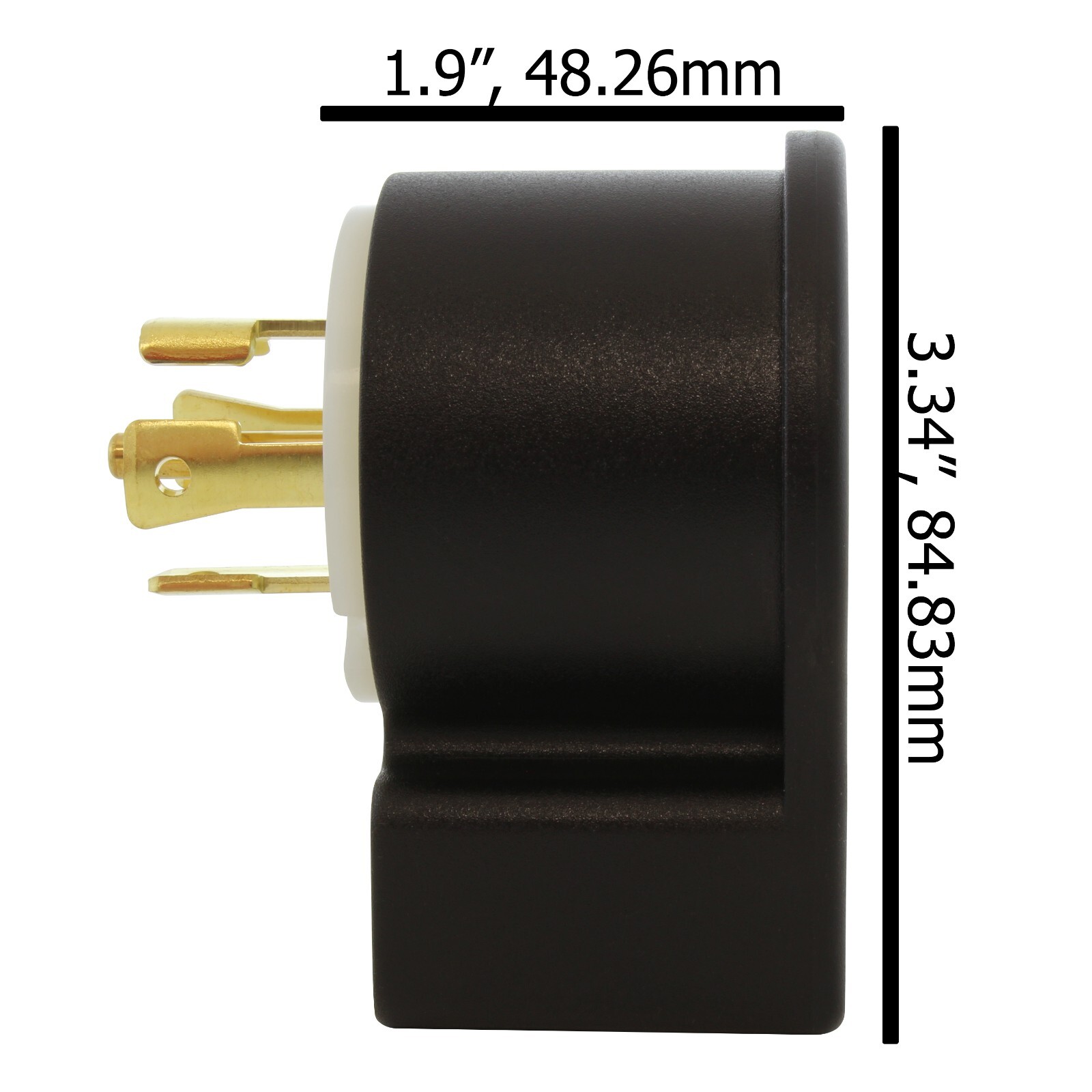 NEMA L21-30P 30A 120/208V 3-Phase 5-Prong Locking Right Angle Male Plug Assembly