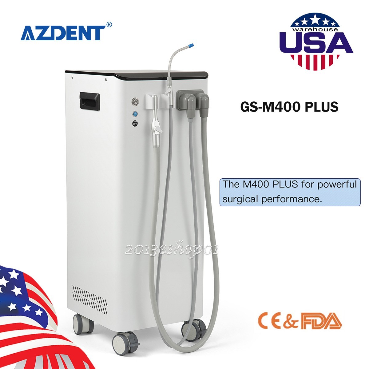 Portable Dental Suction Unit Mobile Suction Vacuum Pump Updated Machine 400L/min