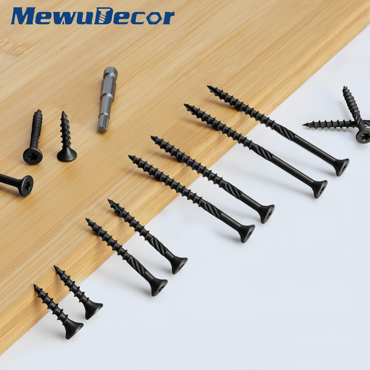 #8 X 1-5/8″ Heavy-Duty Deck Screws – Black Long Outdoor Wood Screws, Torx Drive