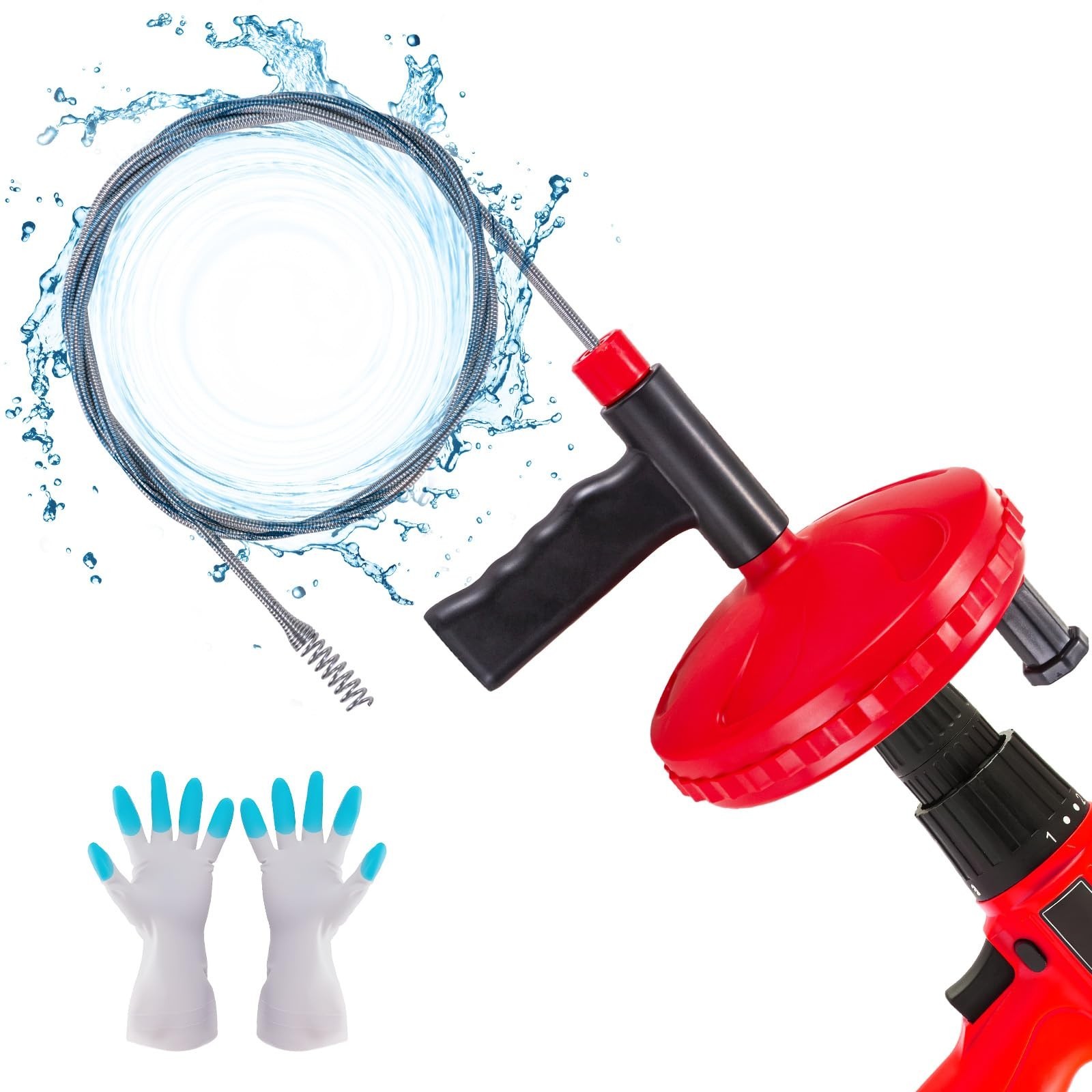 Drain Auger Toilet Snake Drain Clog Remover Tool Use Manually or Powered for …