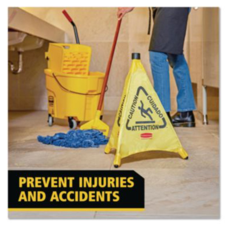 Rubbermaid Commercial 9S01 30″ Multilingual Pop-Up Wet Floor Caution Safety Cone