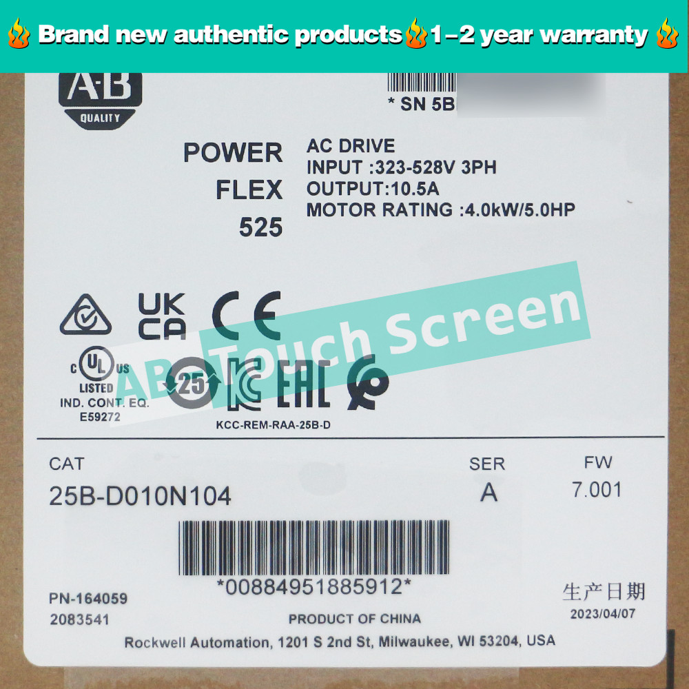 New Allen Bradley 25B-D010N104 PowerFlex 525 4kW 5Hp AC Drive Variable Frequency